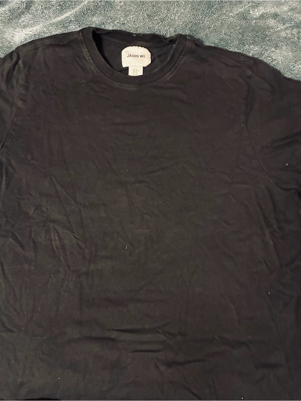 Jason Wu Men's Black Short-Sleeve Crewneck Tee